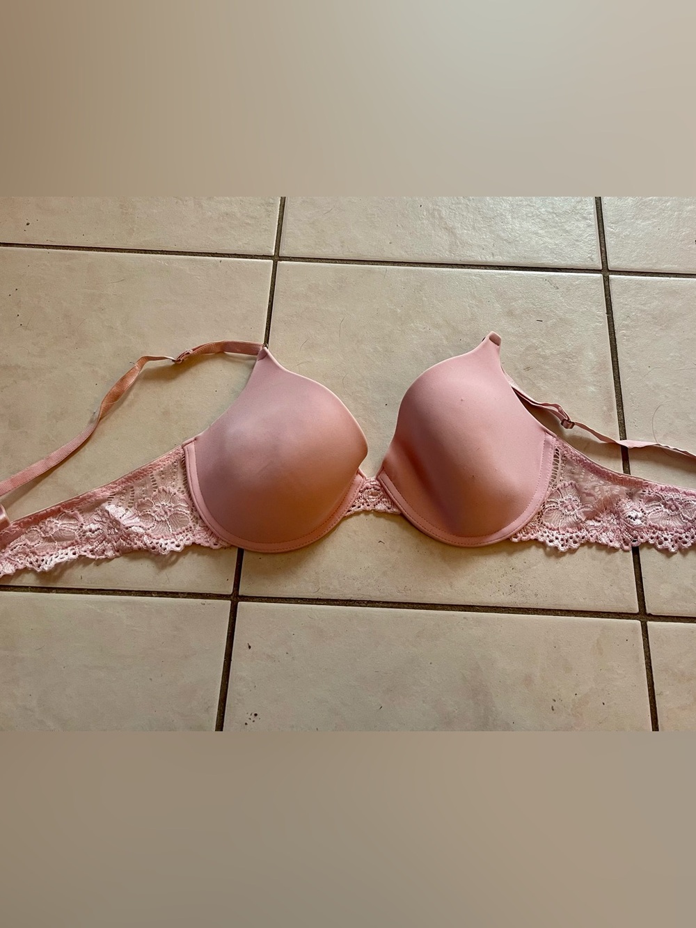 Rampage Light Pink Lace Push-Up Bra